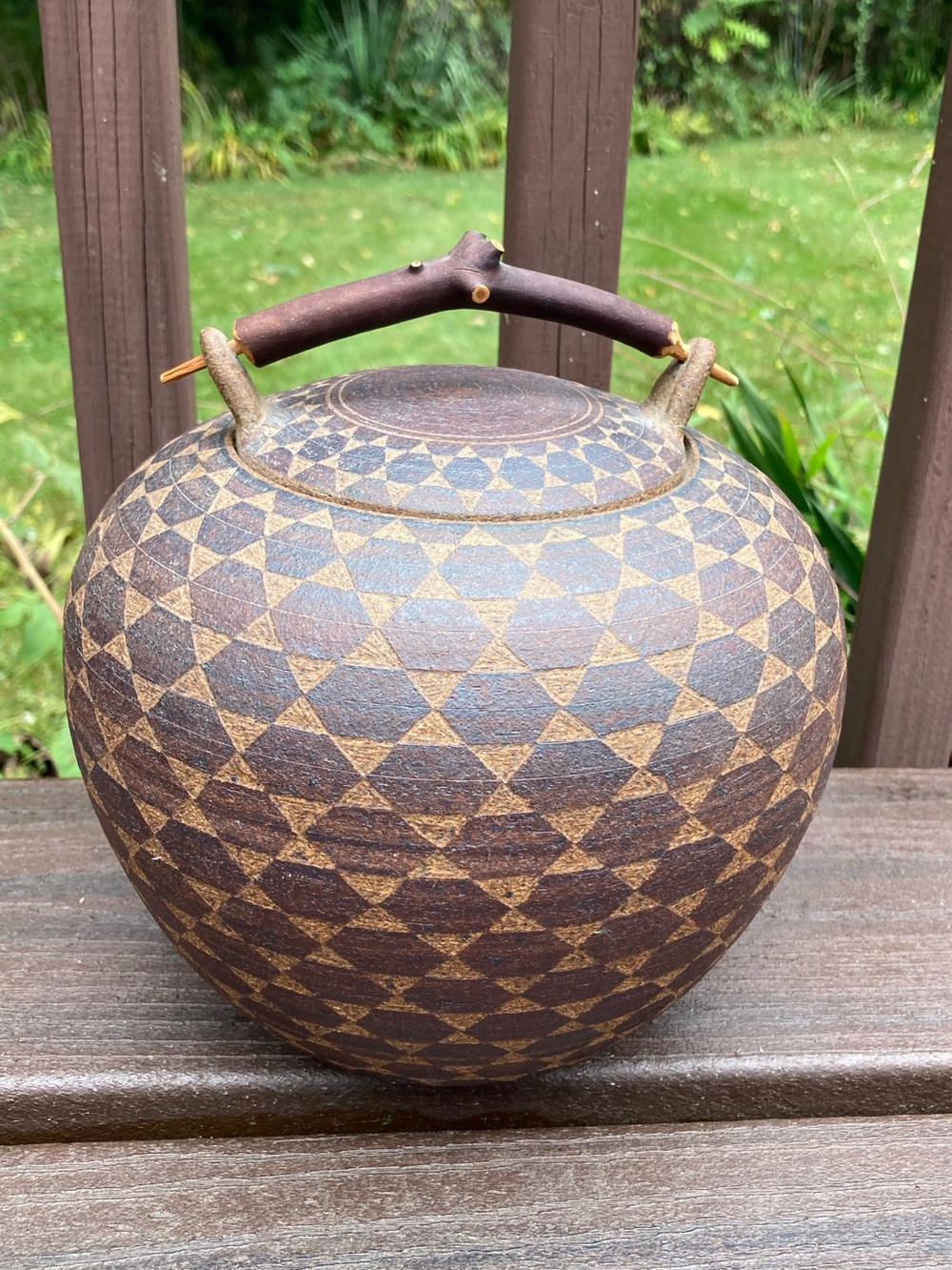 Vintage 1988 Larry Richmond Studio Pottery Hoopa Inspired Basket Vessel